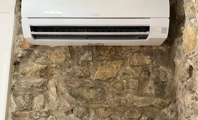 Installation d’une climatisation réversible Mitsubishi sur une maison en pierre à Villedaigne 11, Narbonne, TPJ Énergies Renouvelables